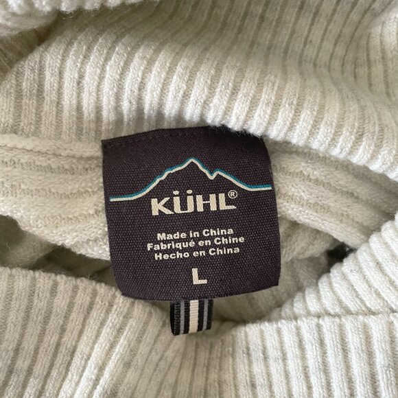 Kuhl Women's Solace Sweater Large Light Heather Gray Ribbed Turtleneck Tunic - Picture 5 of 10